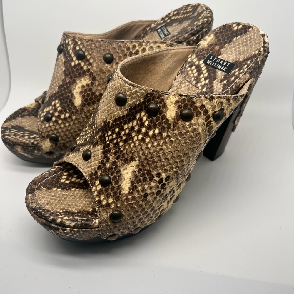 Stuart Weitzman Snakeskin Clogs - image 1